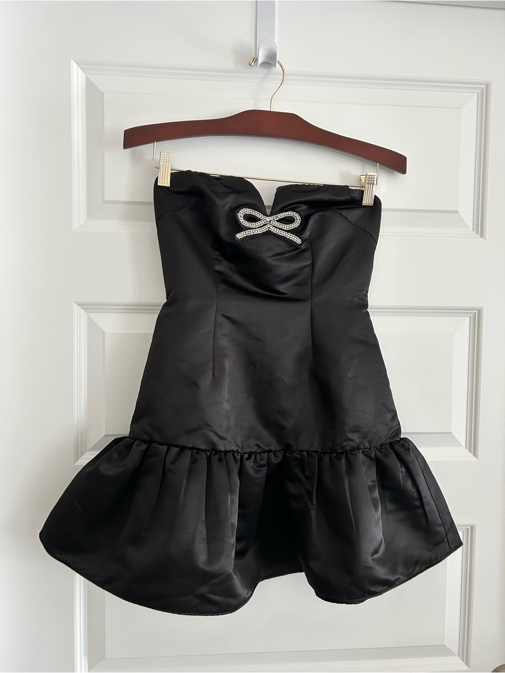 Maeve Strapless Bow Mini Dress Black Size XS